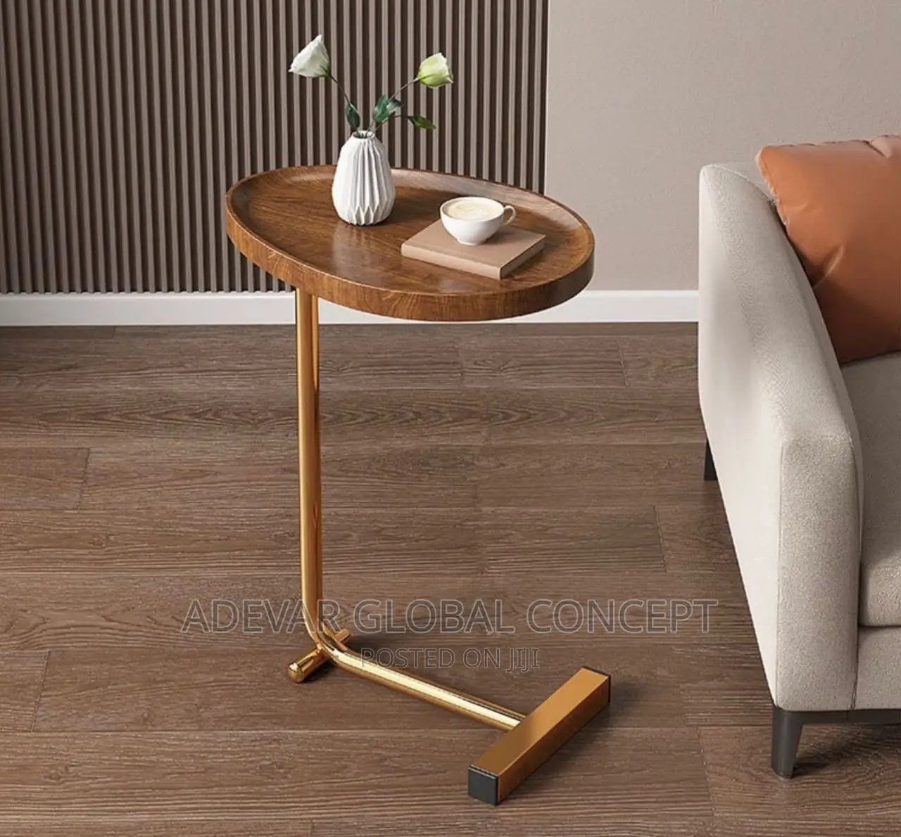 Nordic Modern Side Table Bedside Reading Oval Coffee Table