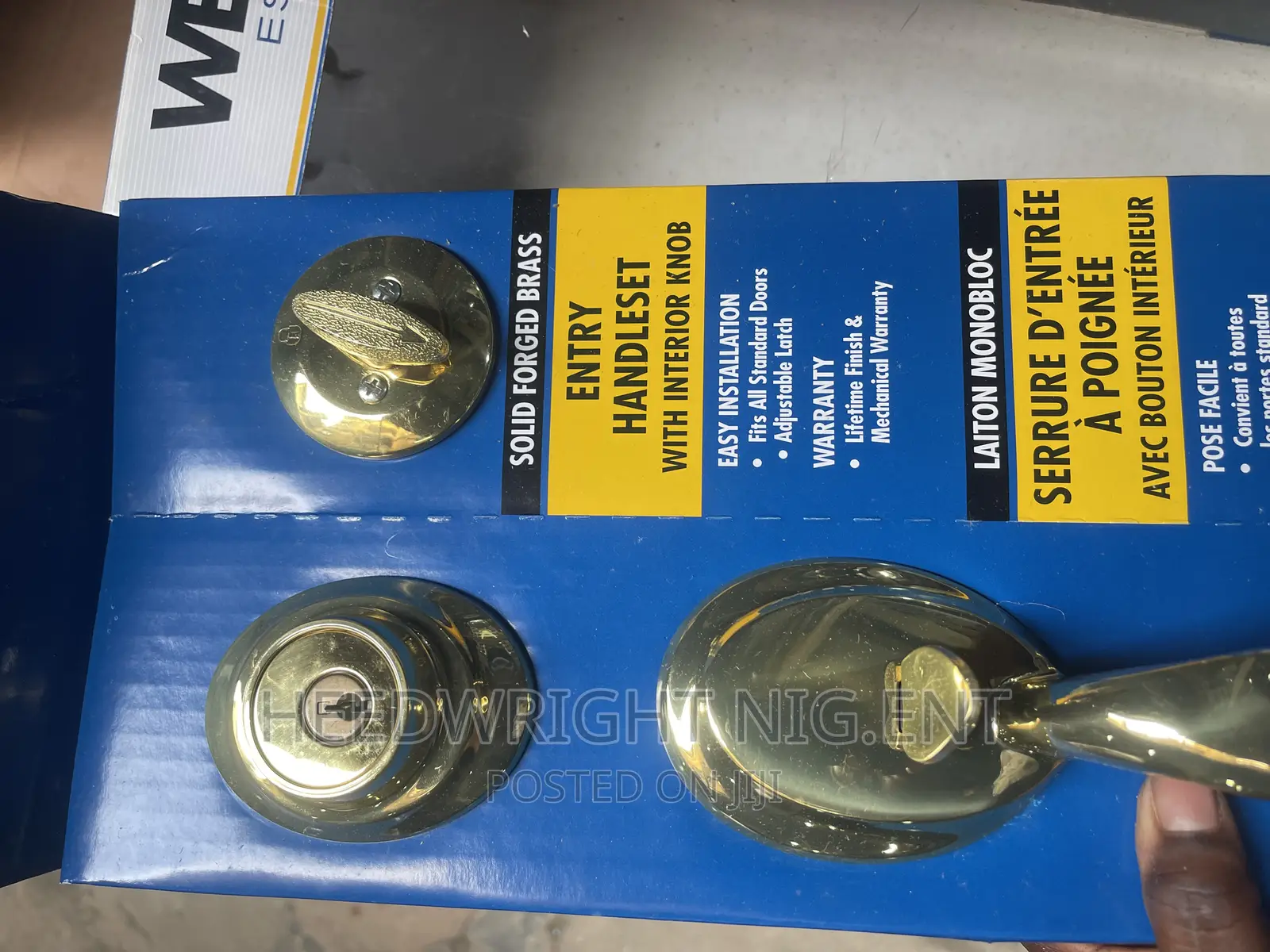 Weiser Brass Entry Handle Set With Interior Knob