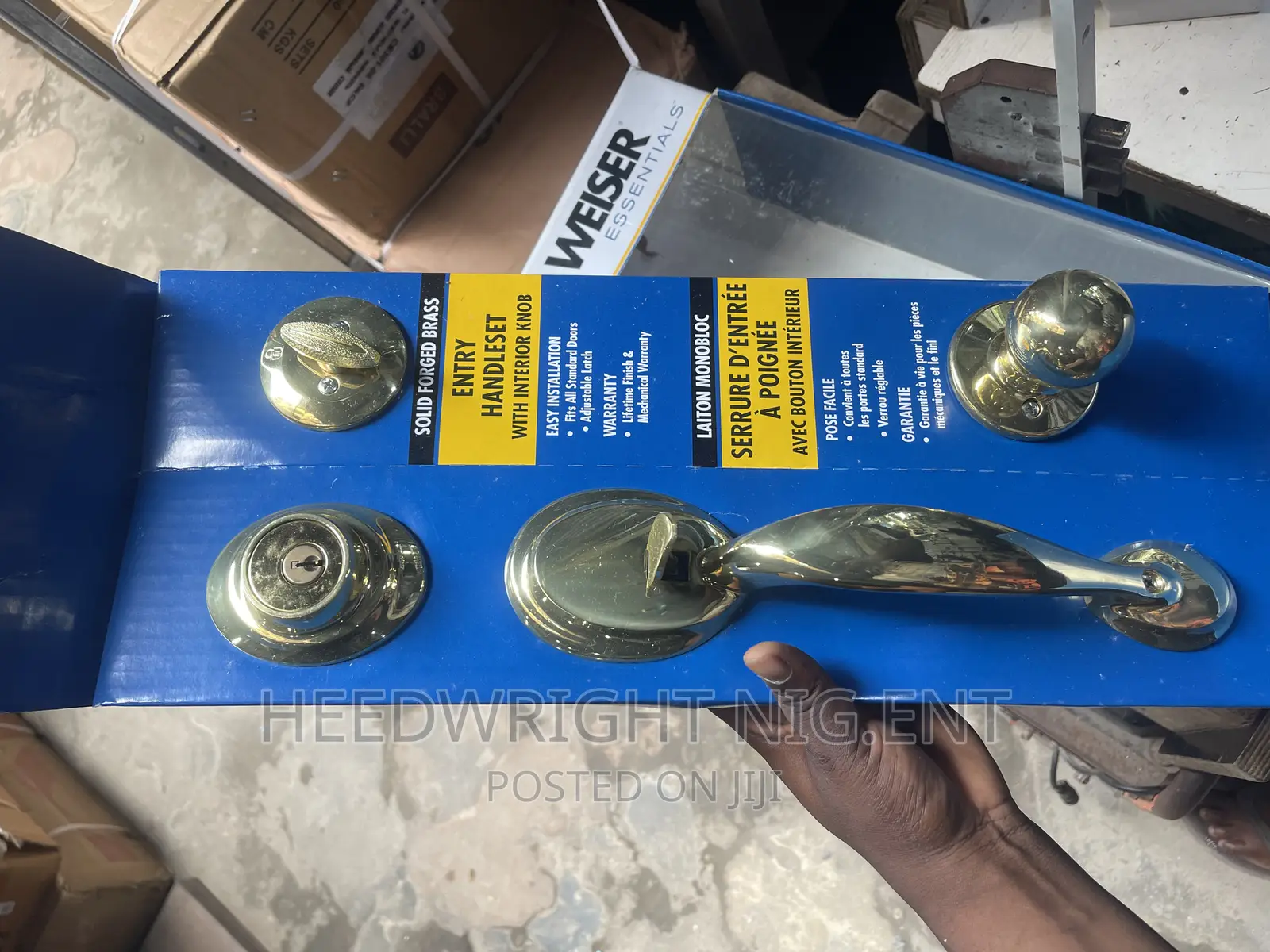 Weiser Brass Entry Handle Set With Interior Knob