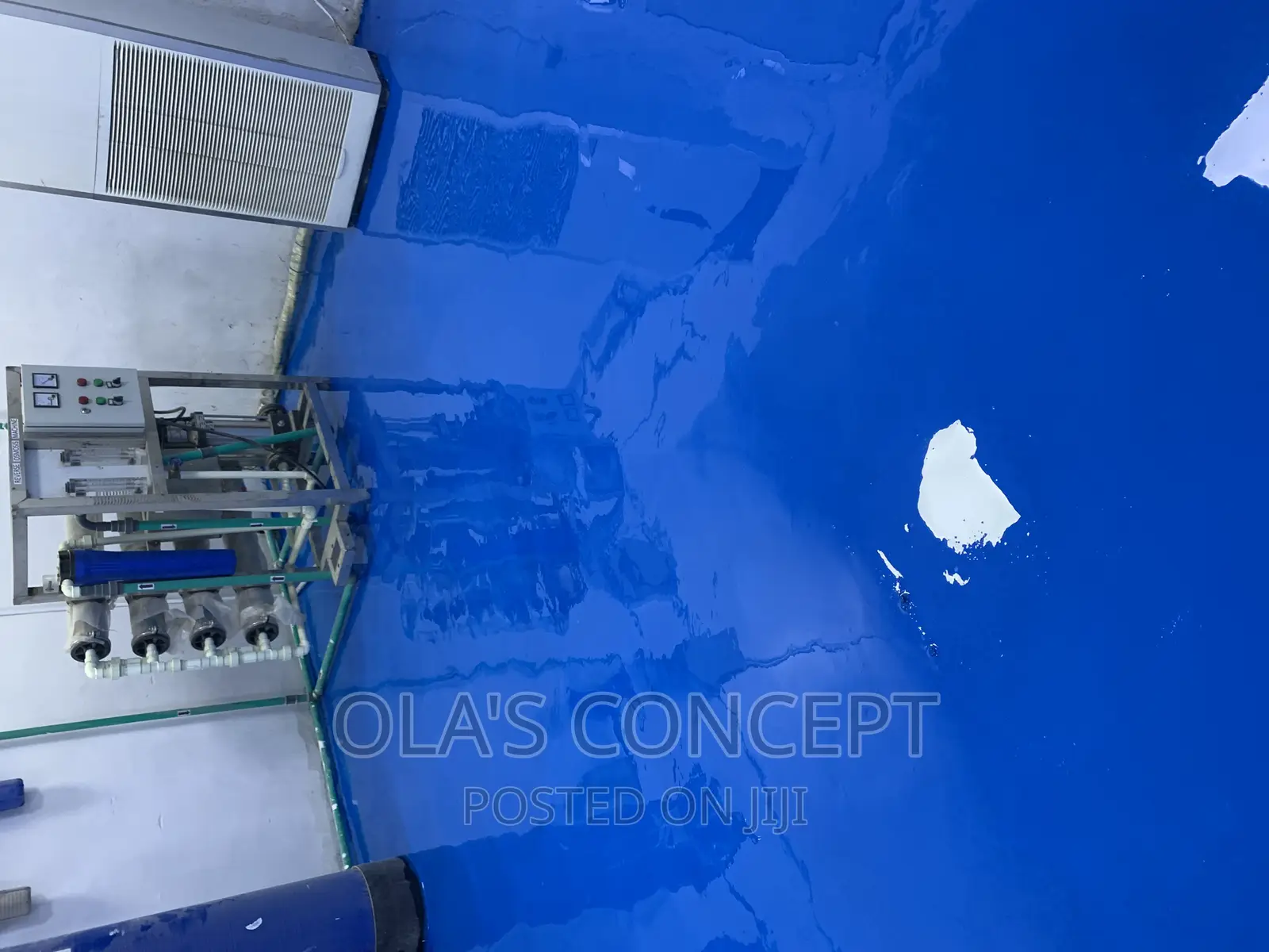 Glossy Blue Epoxy Flooring