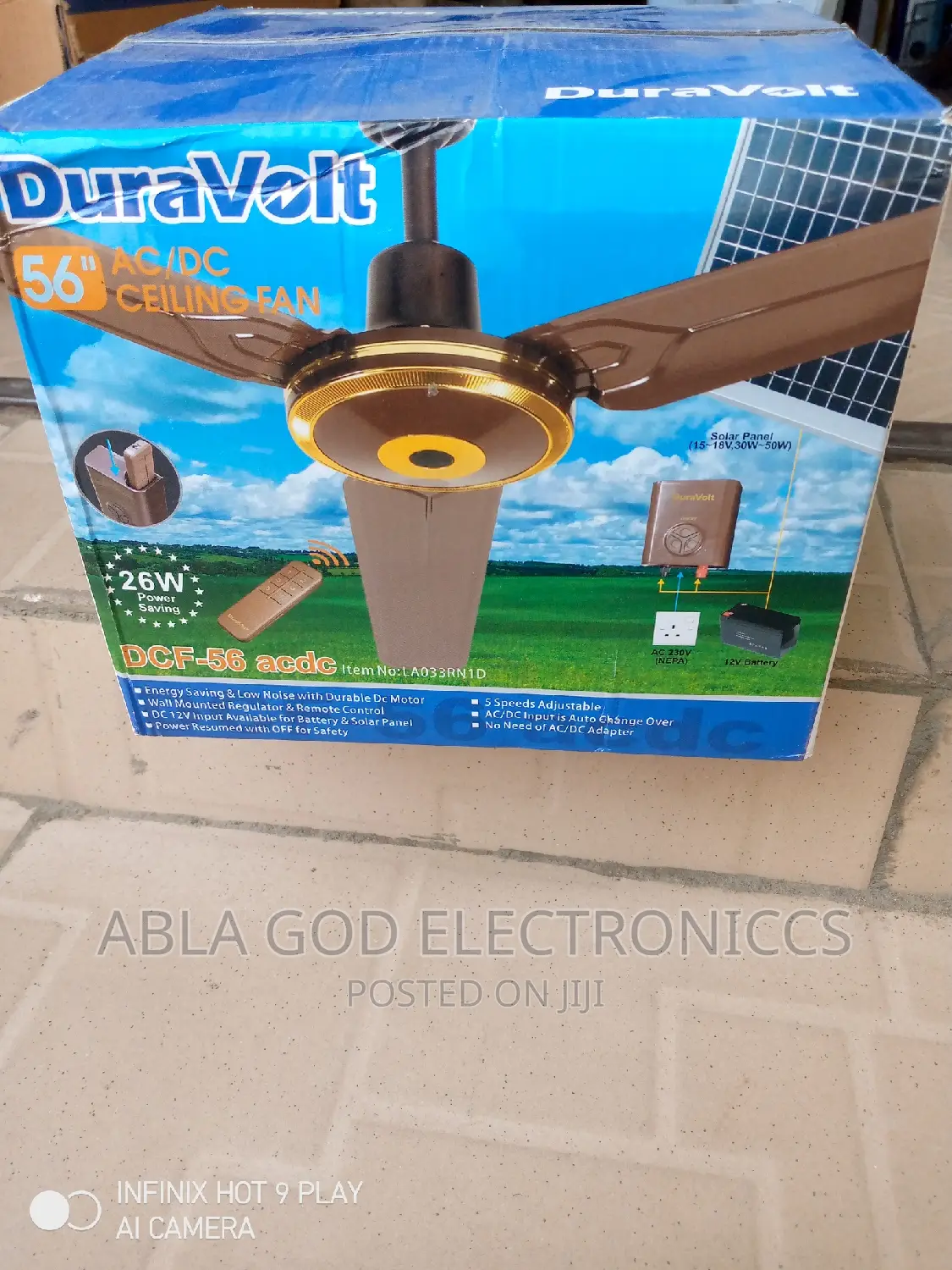 Duravolt 56 Inches AC DC Ceiling Fan 26w