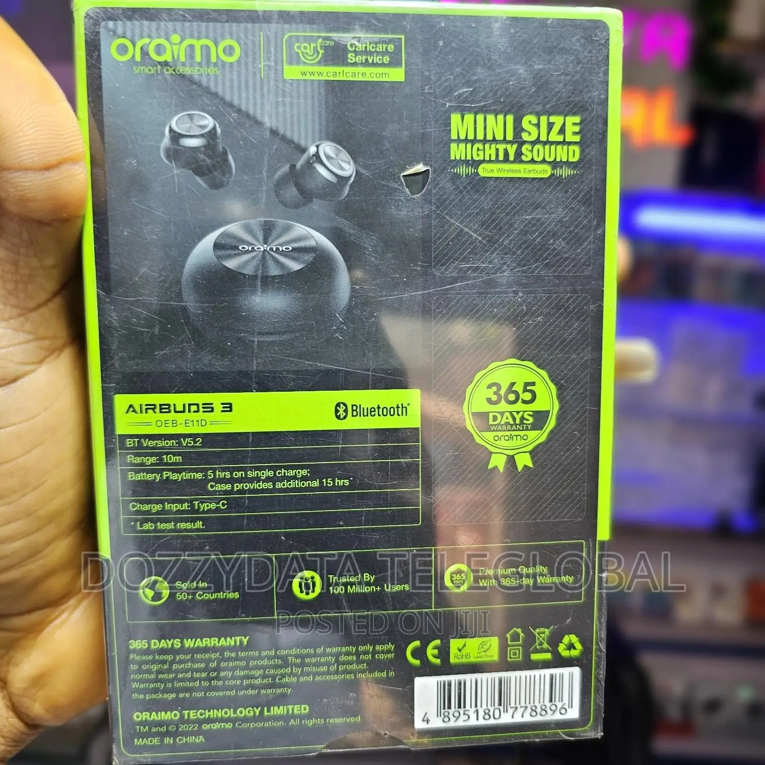 Oraimo Airbuds 3 Powerful Bass IPX7 Waterproof TWS True Bt