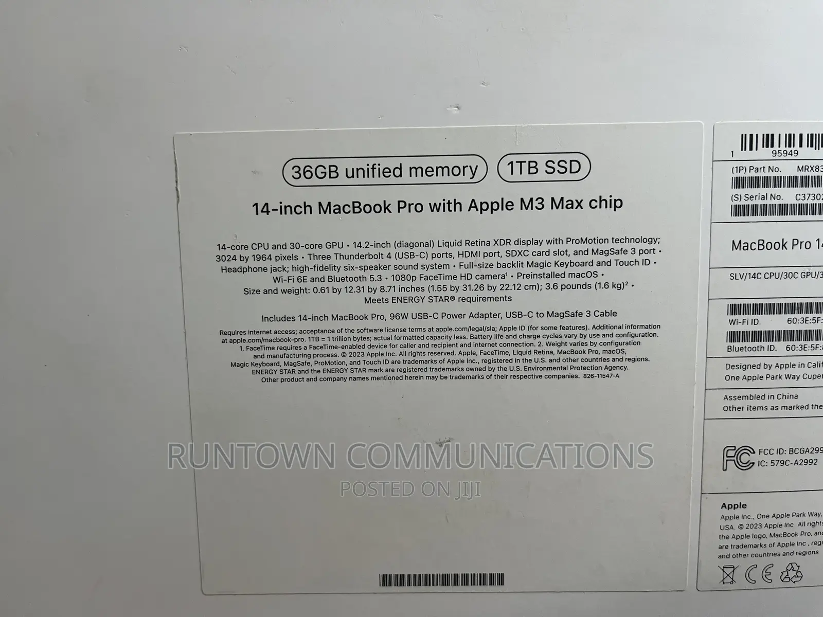 New Apple MacBook Pro 2023 M3 Max 14-Inch 36GB Apple M3 Max SSD 1T