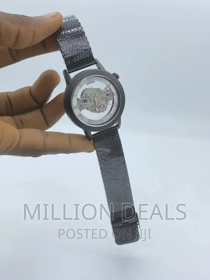 Meshed Black Strap Men's Wrist Watch