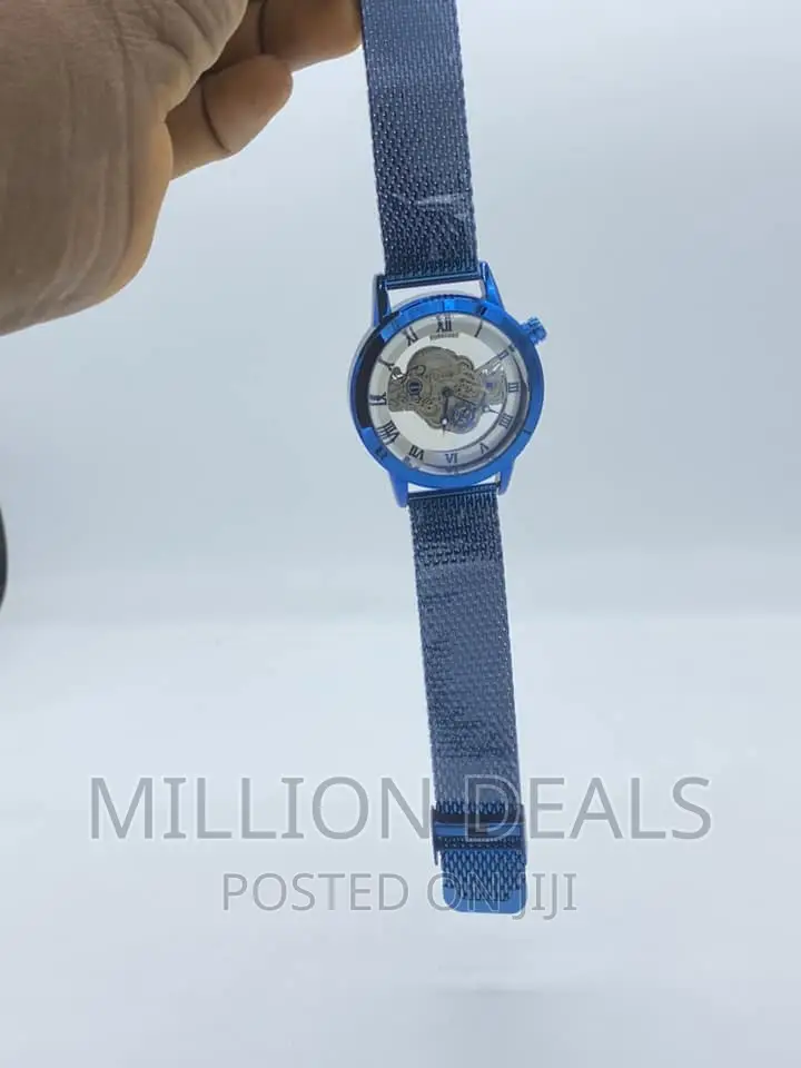 Meshed Blue Strap Men's Wrist Watch