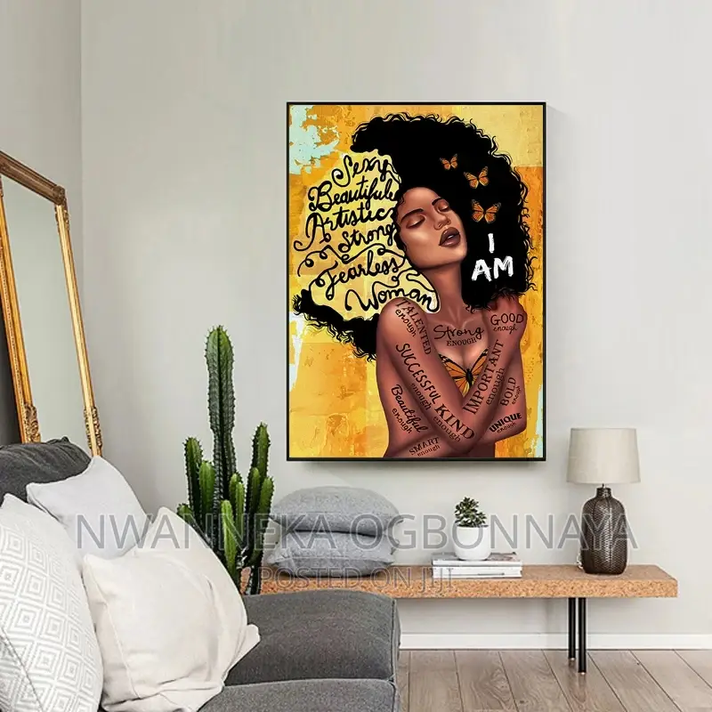 Canvas Painting Abstract African Strong Girl Art