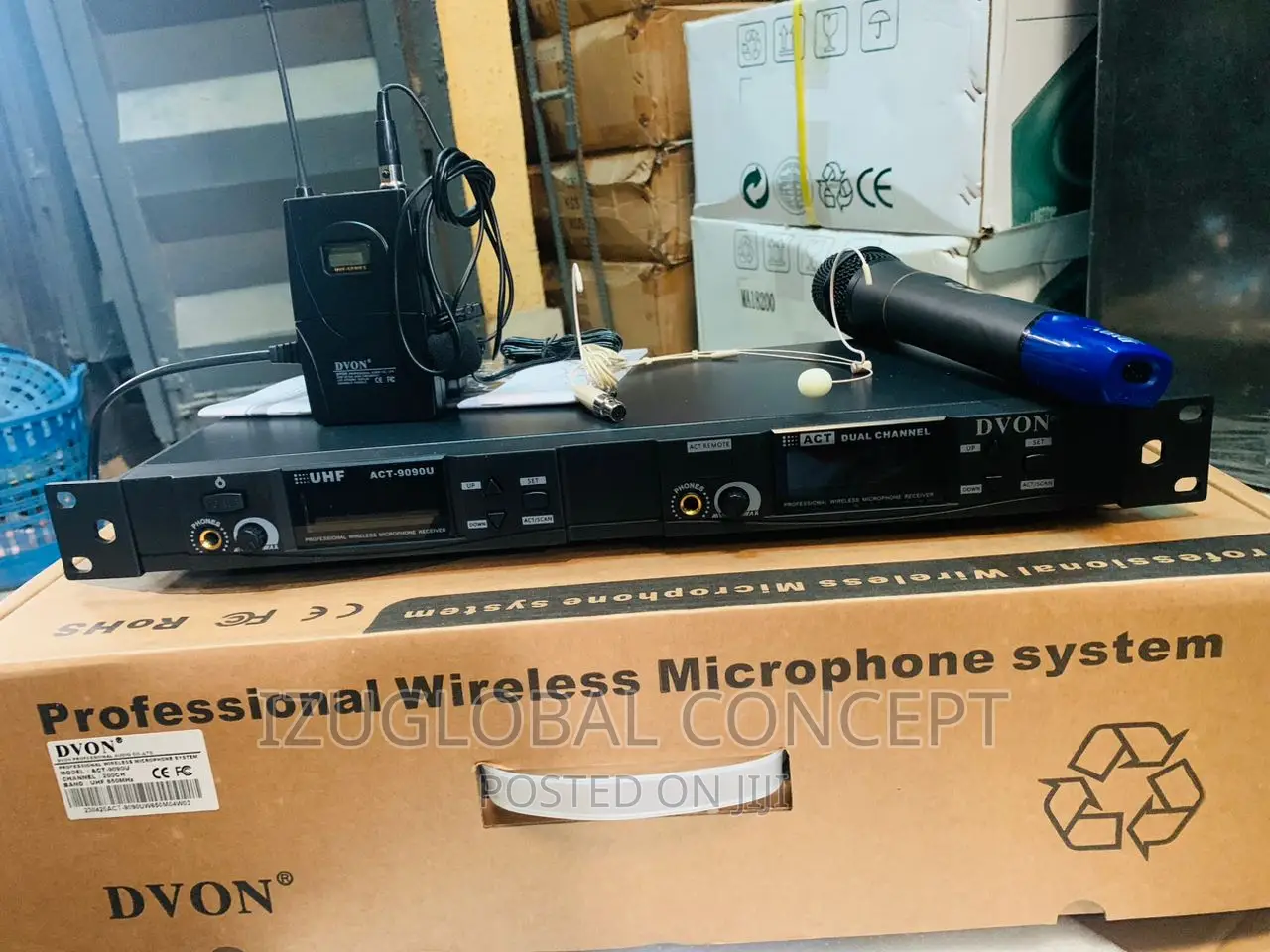 Dvon Act 9090u Original Professional Wireless Handheld Lapel Mic