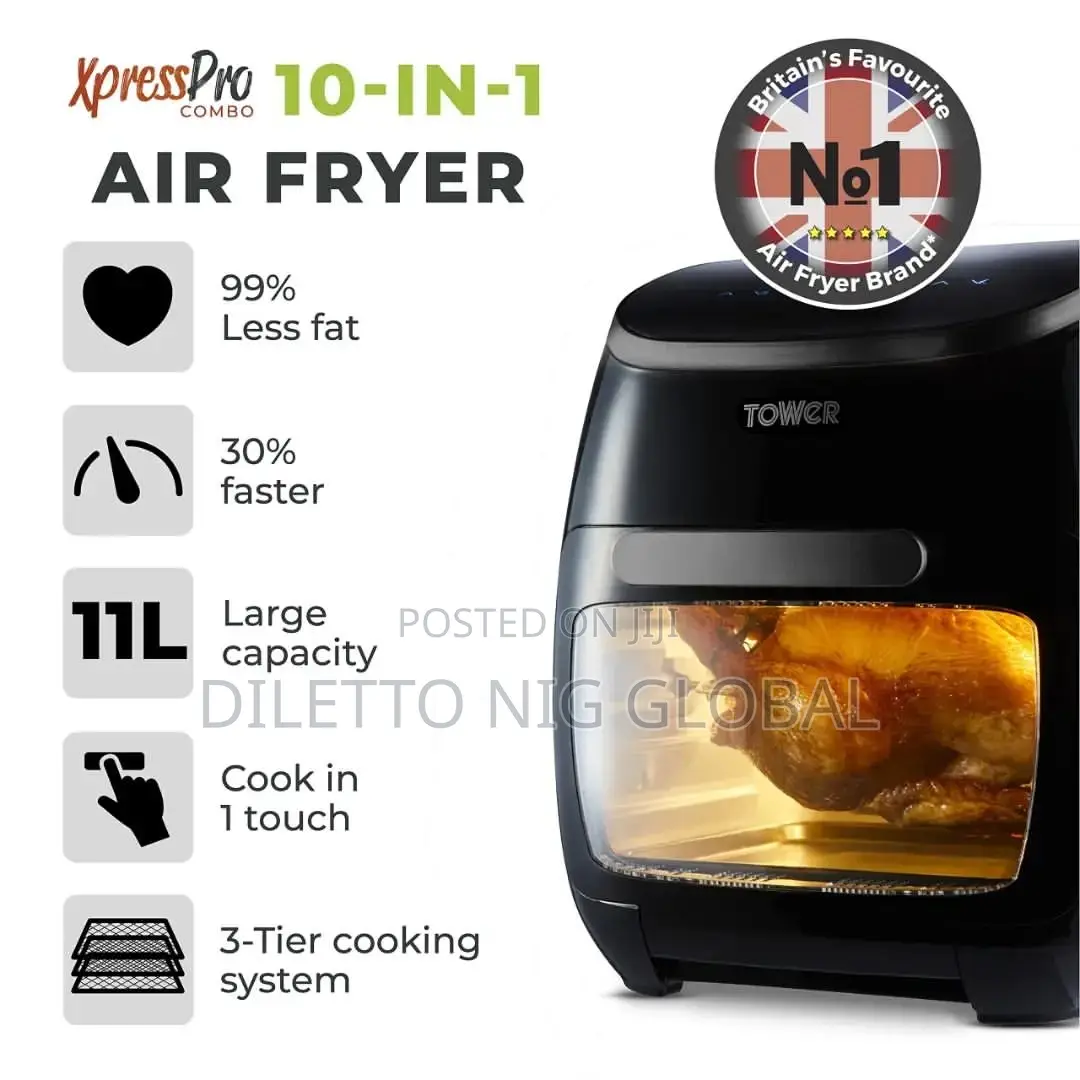 Tower Xpress Pro 11l 10-in-1 Air Fryer Oven With Rotisserie