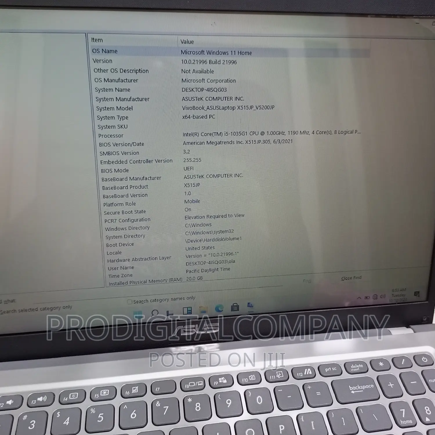 Laptop Asus VivoBook 15 X505BA 20GB Intel Core I5 SSD 512GB