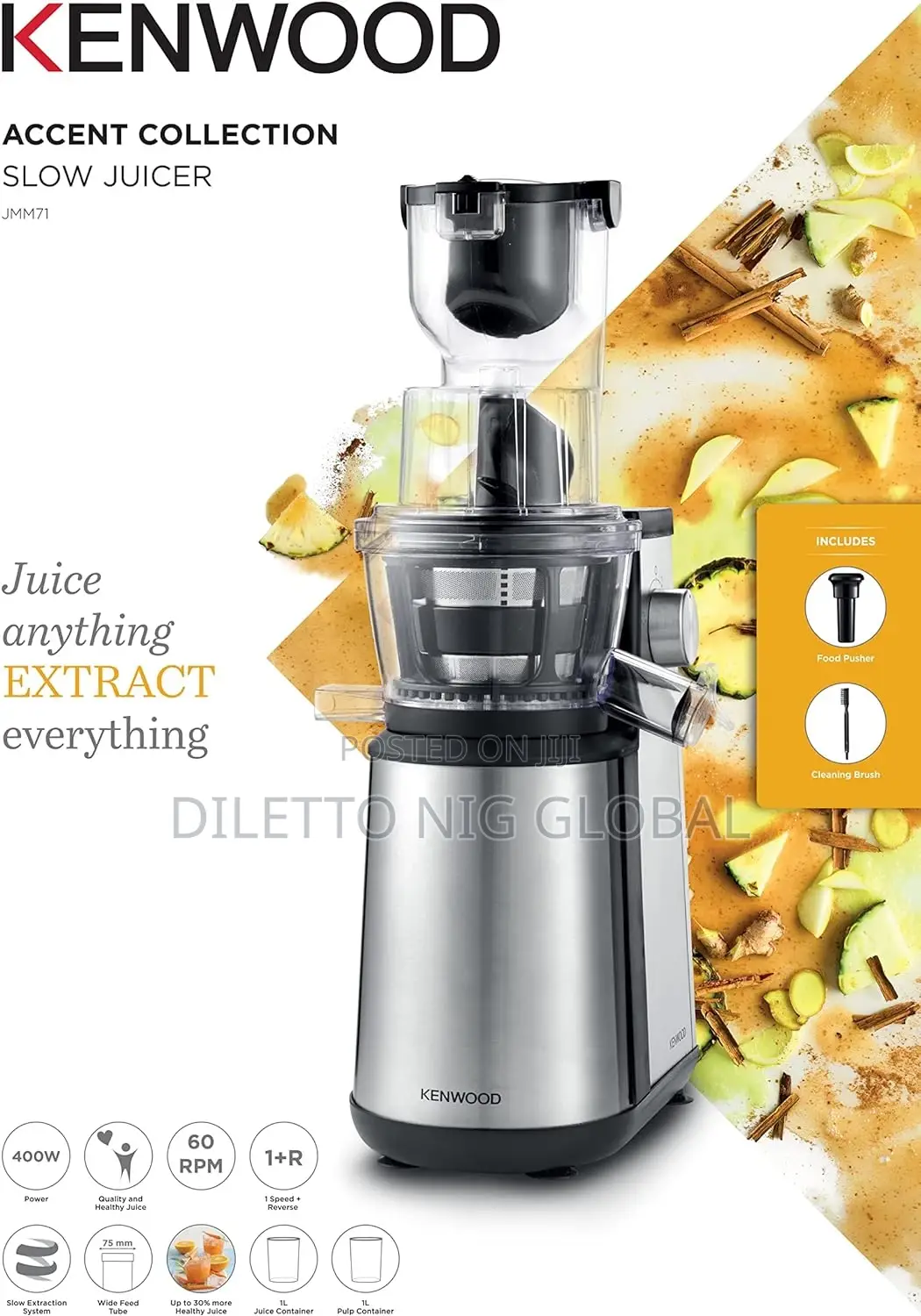 Kenwood Slow Masticating Juicer Extractor