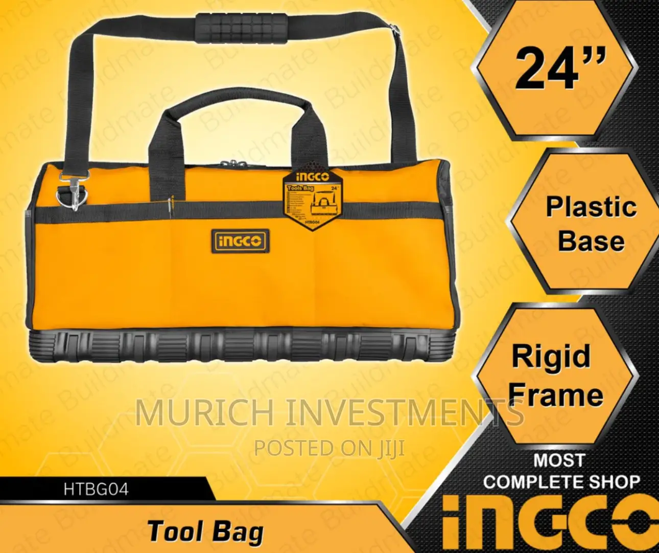 Ingco Tool Bag 610mm 24” W/Reinforced Base