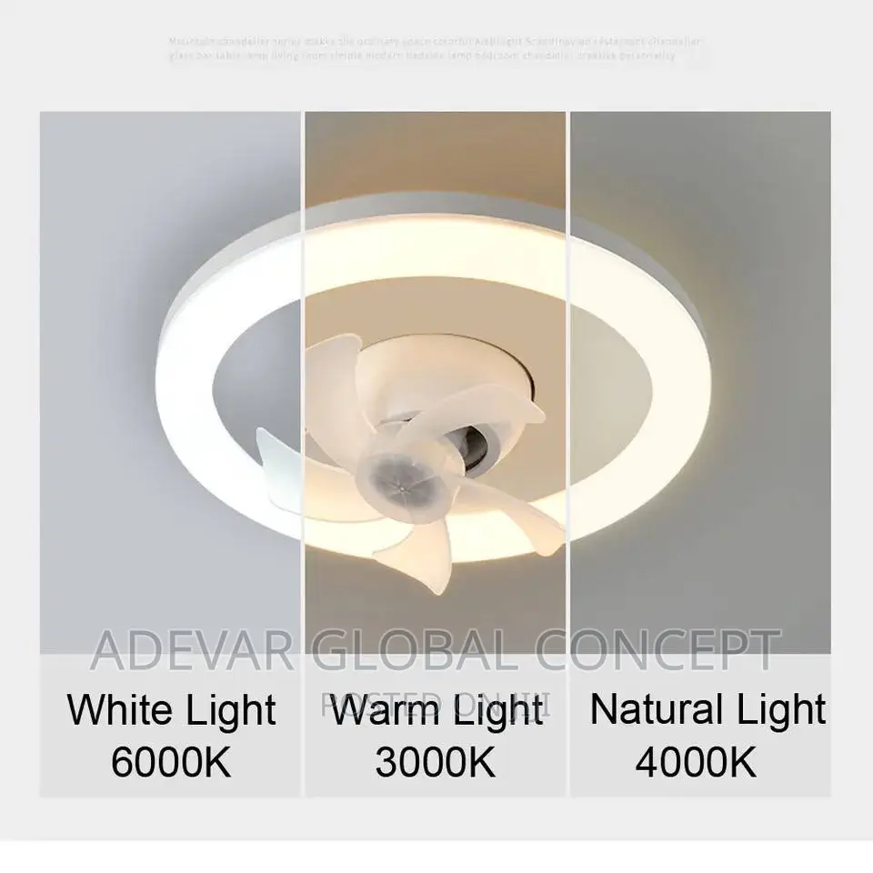 60W Ceiling Fan With Led Light and Remote Control Chandelier
