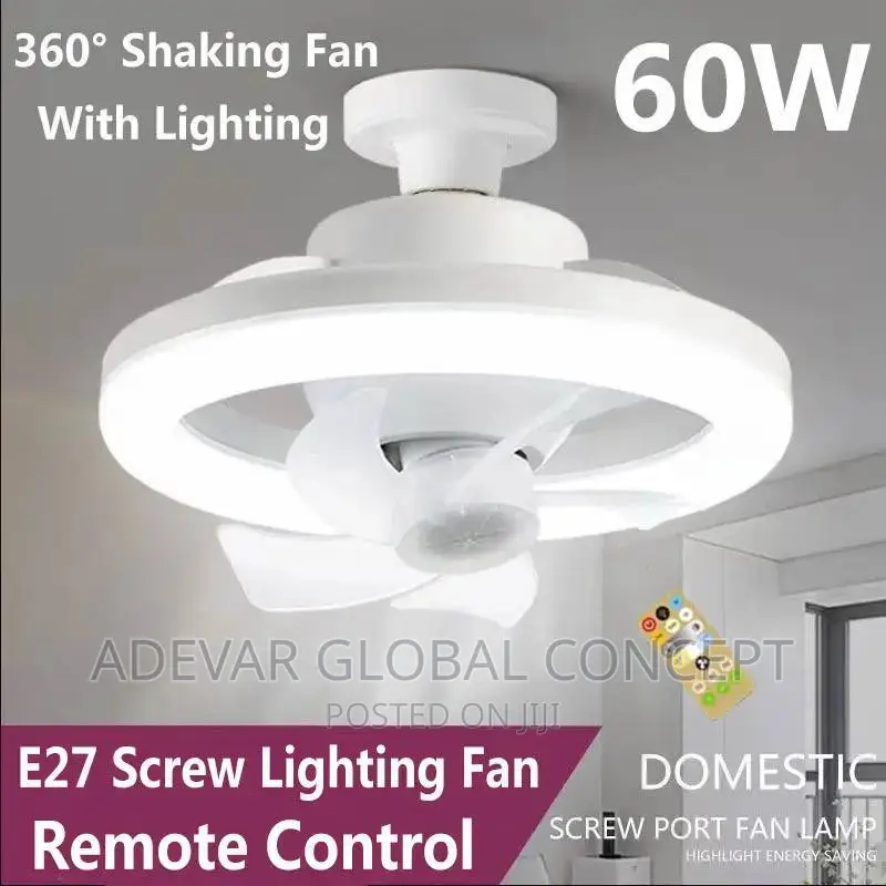 60W Ceiling Fan With Led Light and Remote Control Chandelier