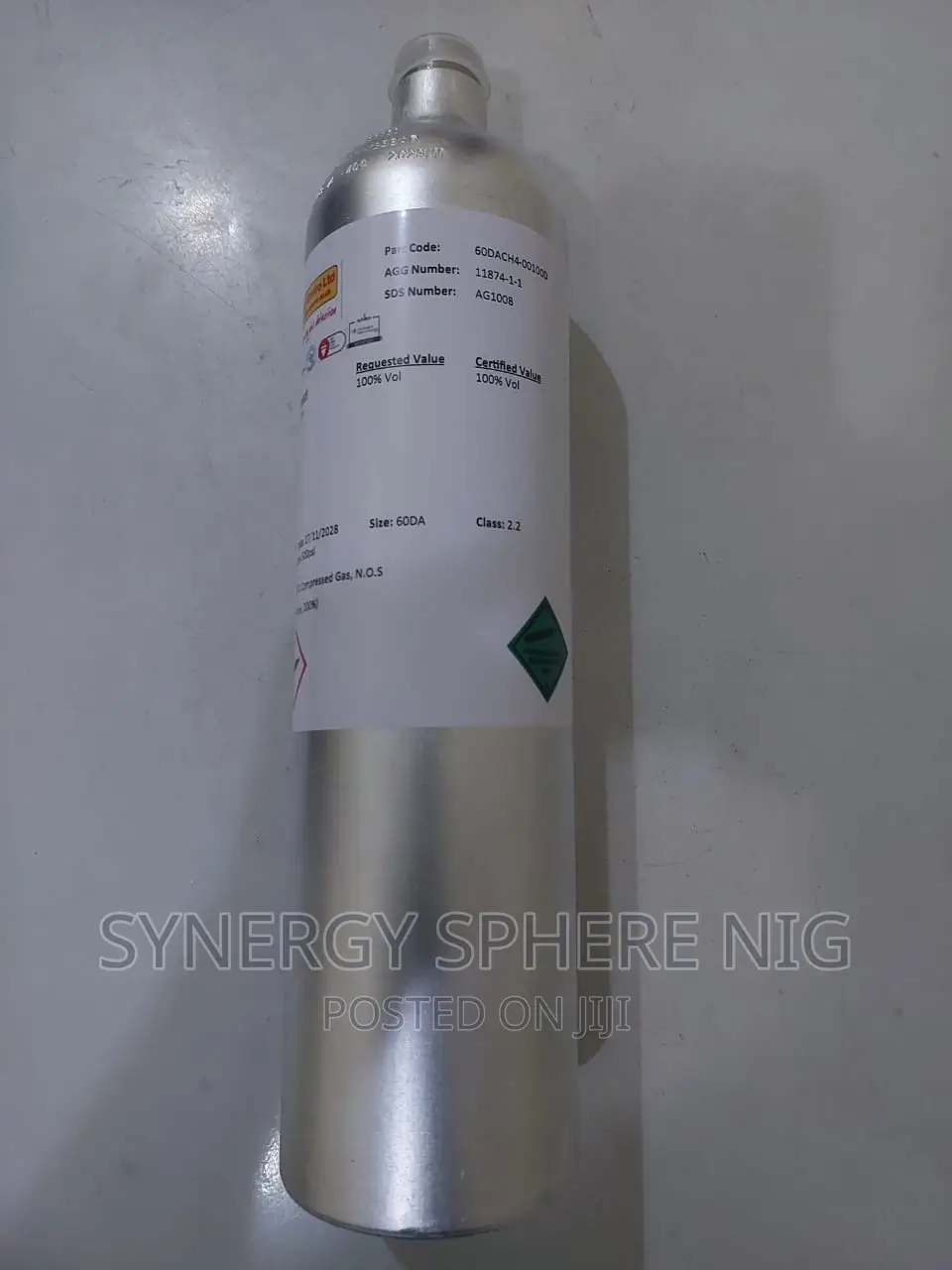 2.5% Vol, 50% LEL, 2.5 Gas Detector Calibration Gas
