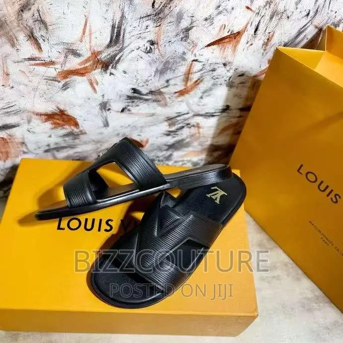 Original Louis Vuitton Leather Slippers Available in Store