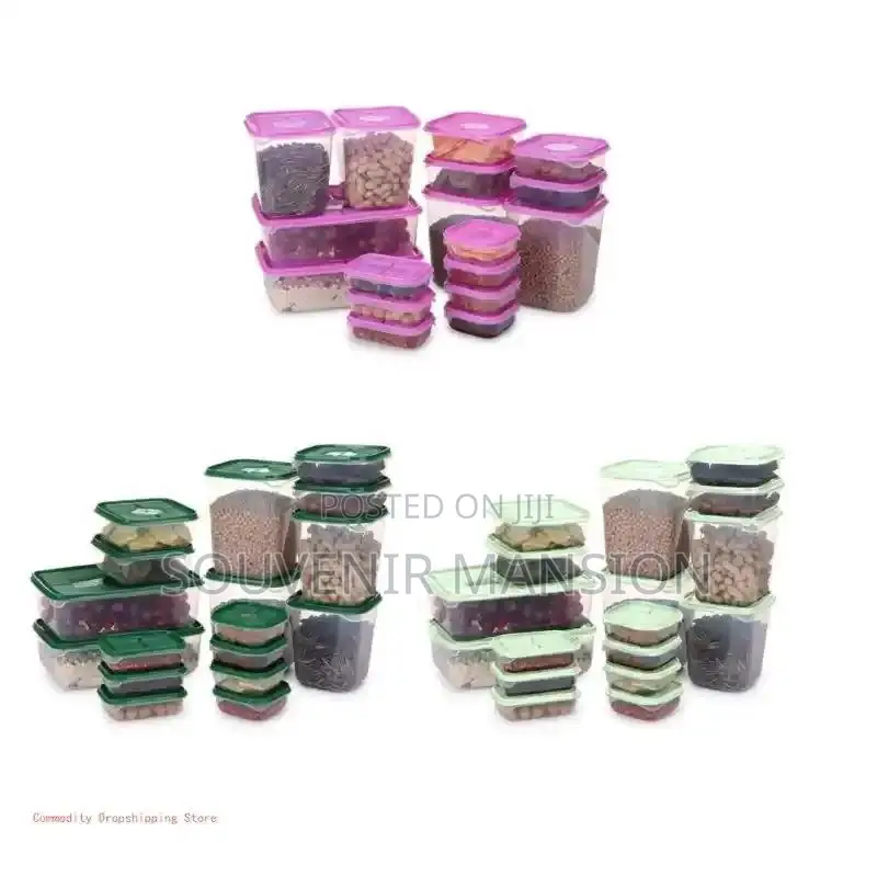 17 Pieces Set Transparent Food Storage