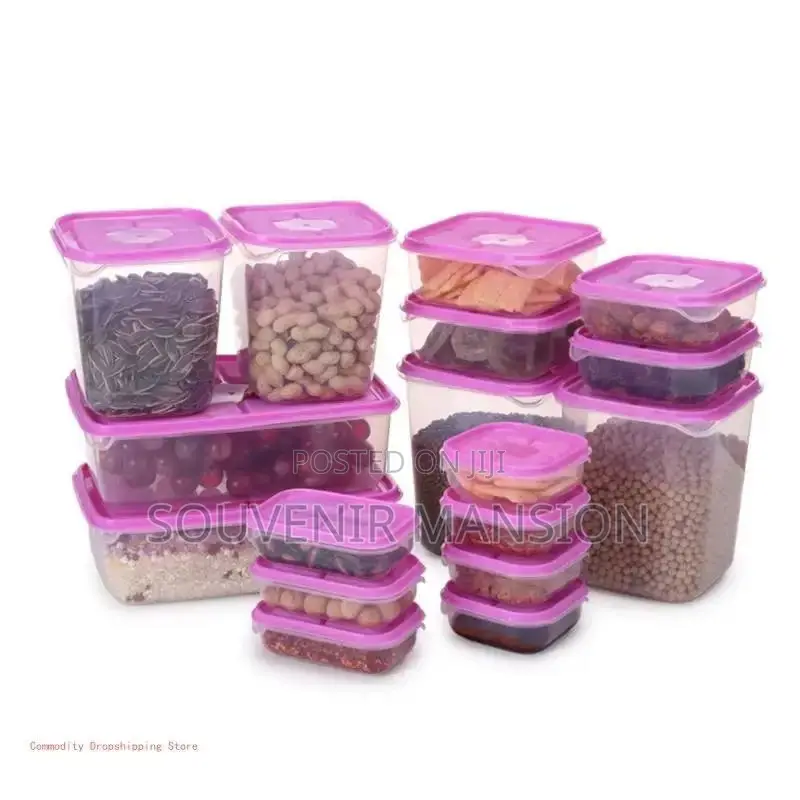 17 Pieces Set Transparent Food Storage