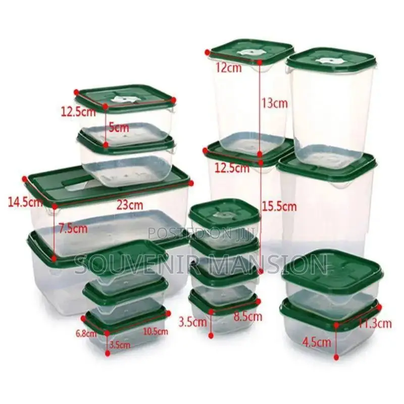 17 Pieces Set Transparent Food Storage