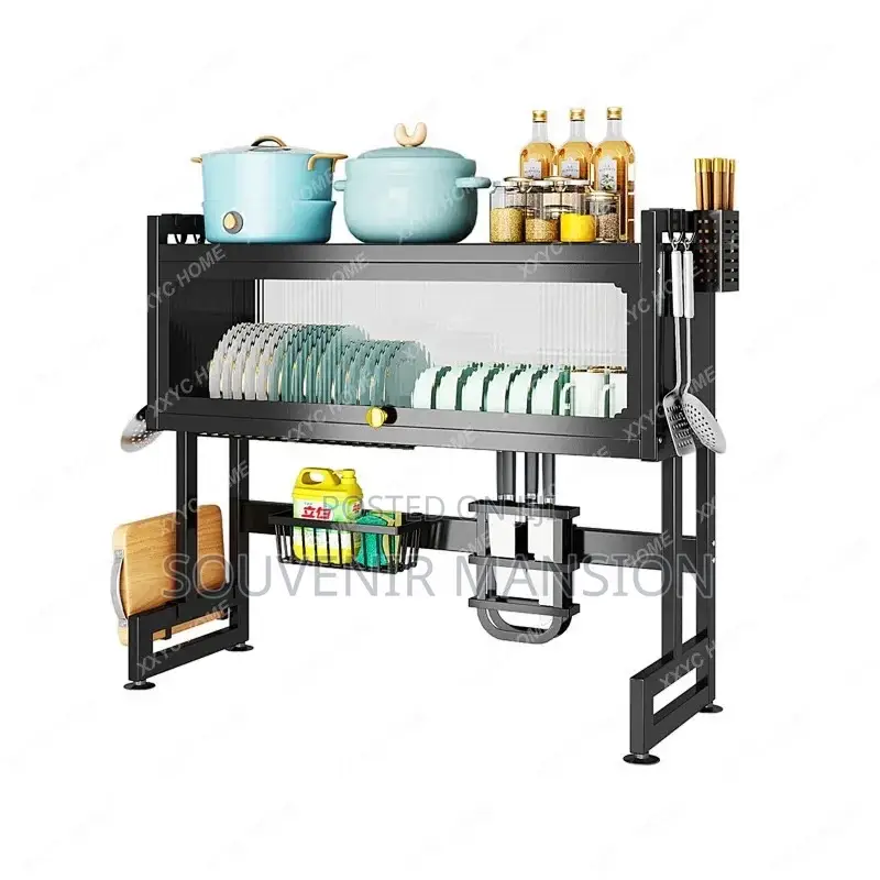 Multifunctional Expandable Over the Sink Dish Drainer