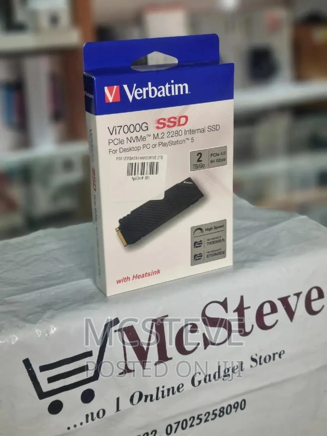 Verbatim 2TB Vi7000g Pcle M.2 Internal SSD for PS 5 and PC