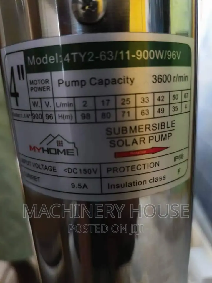Myhome Submersible Solar Pump
1hp
250watt Solar Panels