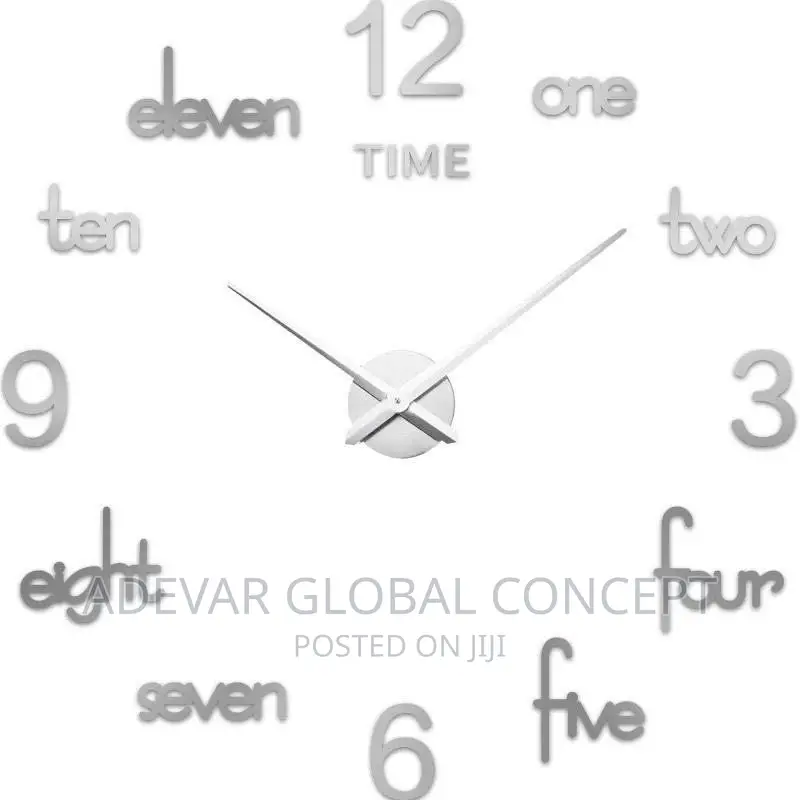 3D DIY Wall CLOCK Number + Word Mix - Swipe for More Designs