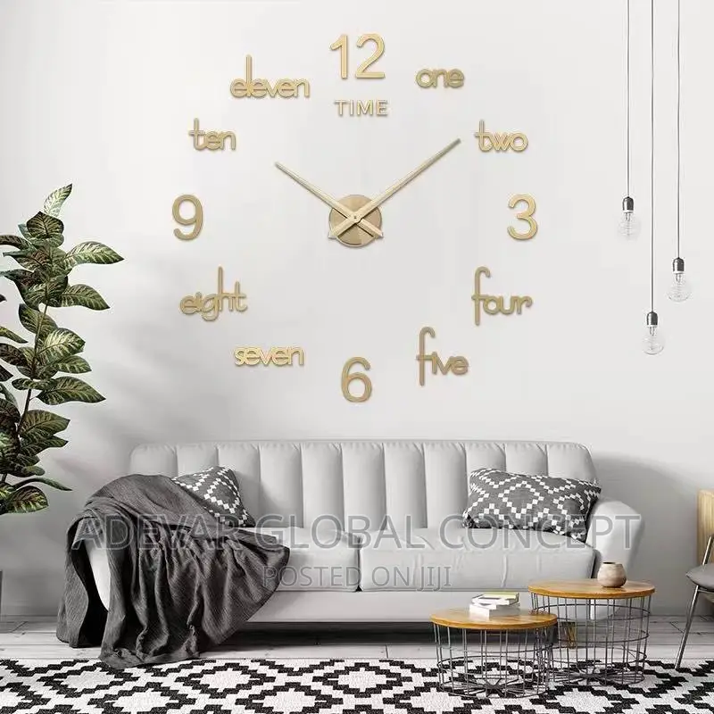 3D DIY Wall CLOCK Number + Word Mix - Swipe for More Designs