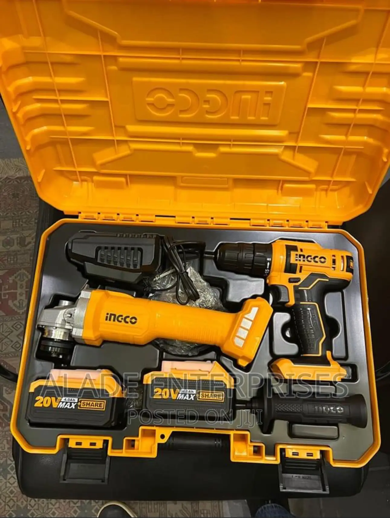 INGCO Cordless Angle Grinder and Drill 2PC Combo Kit QUALITY