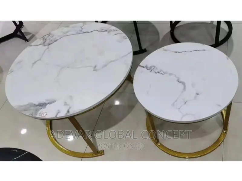 Marble Top 2 PCS Living Room Center Table -70cm 50cm