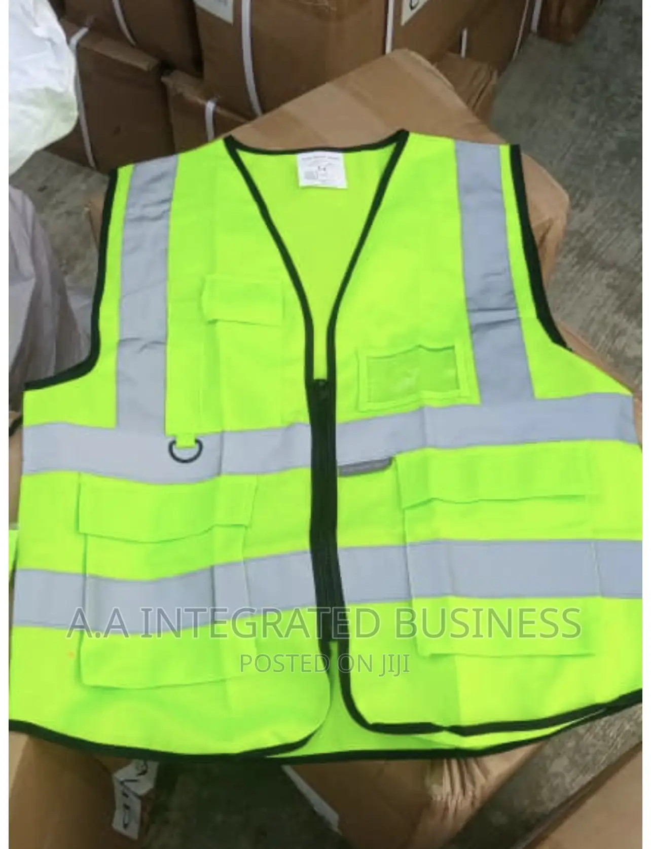 Reflective Jacket With Zip And Pockets