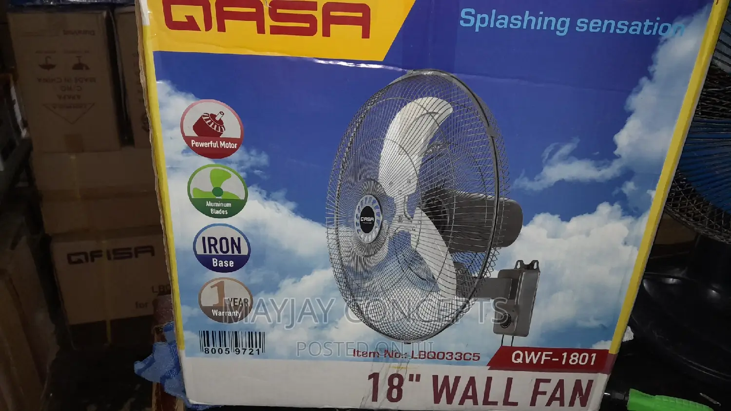 18inches QASA Wall Mounted Fan - Splashing Sensation