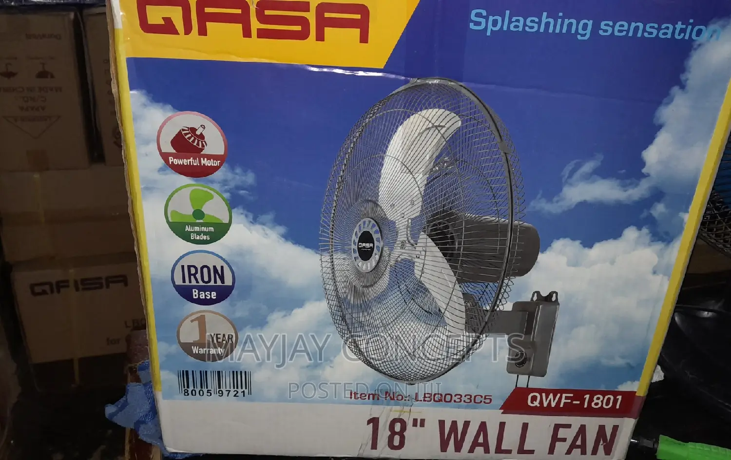 18inches QASA Wall Mounted Fan - Splashing Sensation