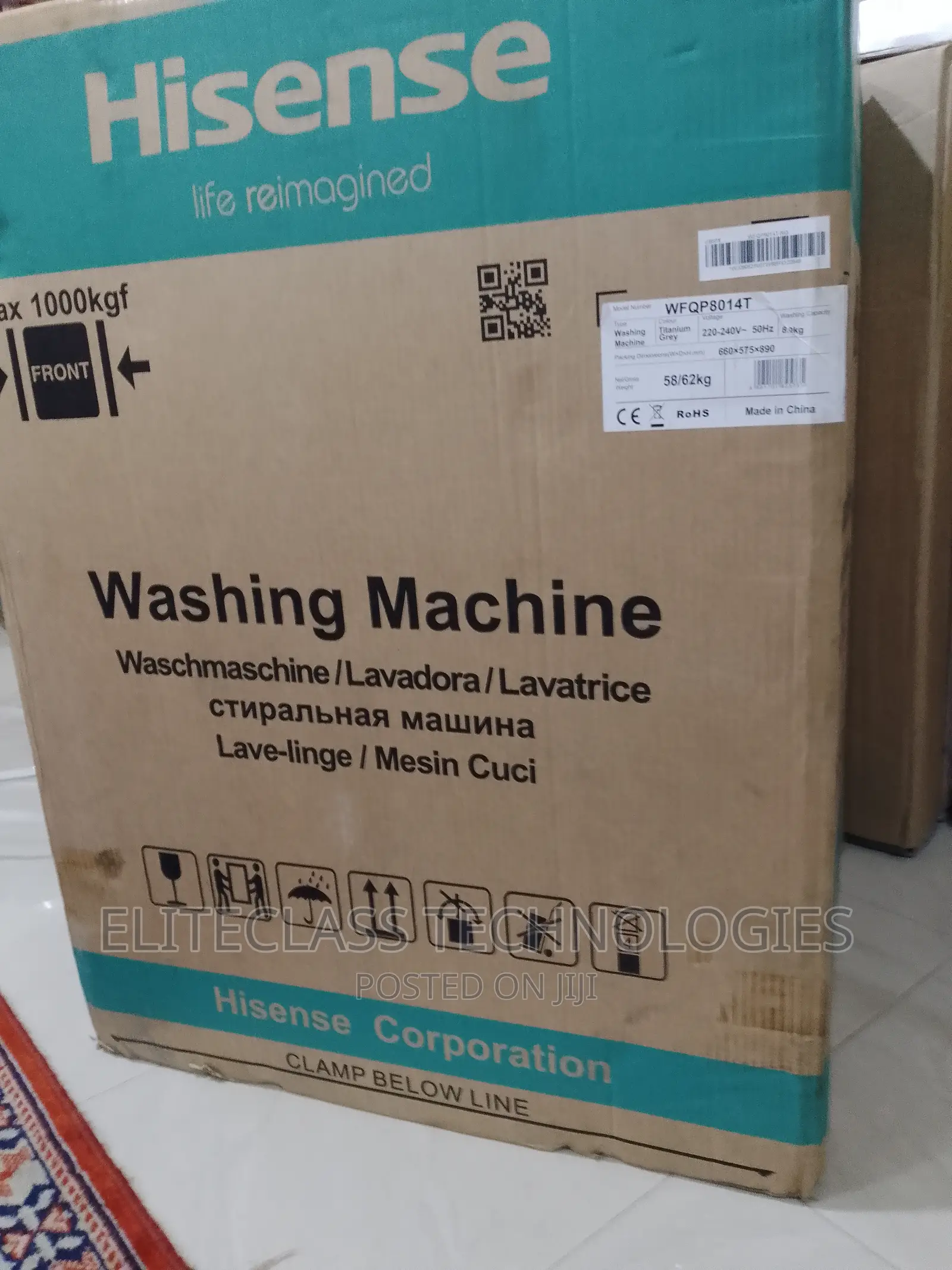 Hisense WFQP8014T 8KG Front Load Design Washing Machine