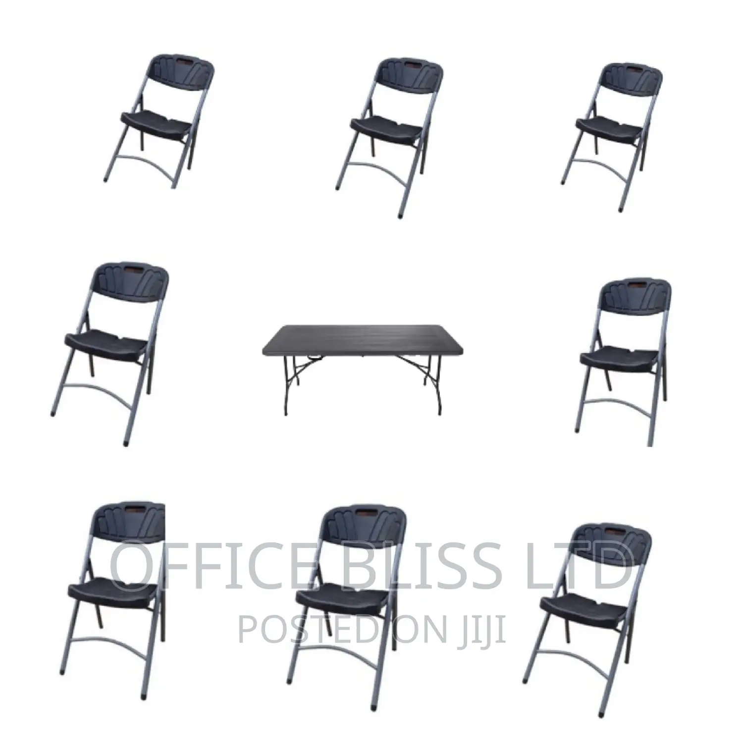 Outdoor 6ft by 8 Seater Strong Plastic Table -BLACK
