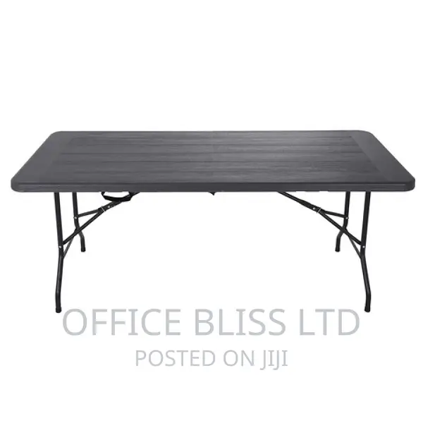 Outdoor 6ft 8 Seater Strong Folding Plastic Table -BLACK