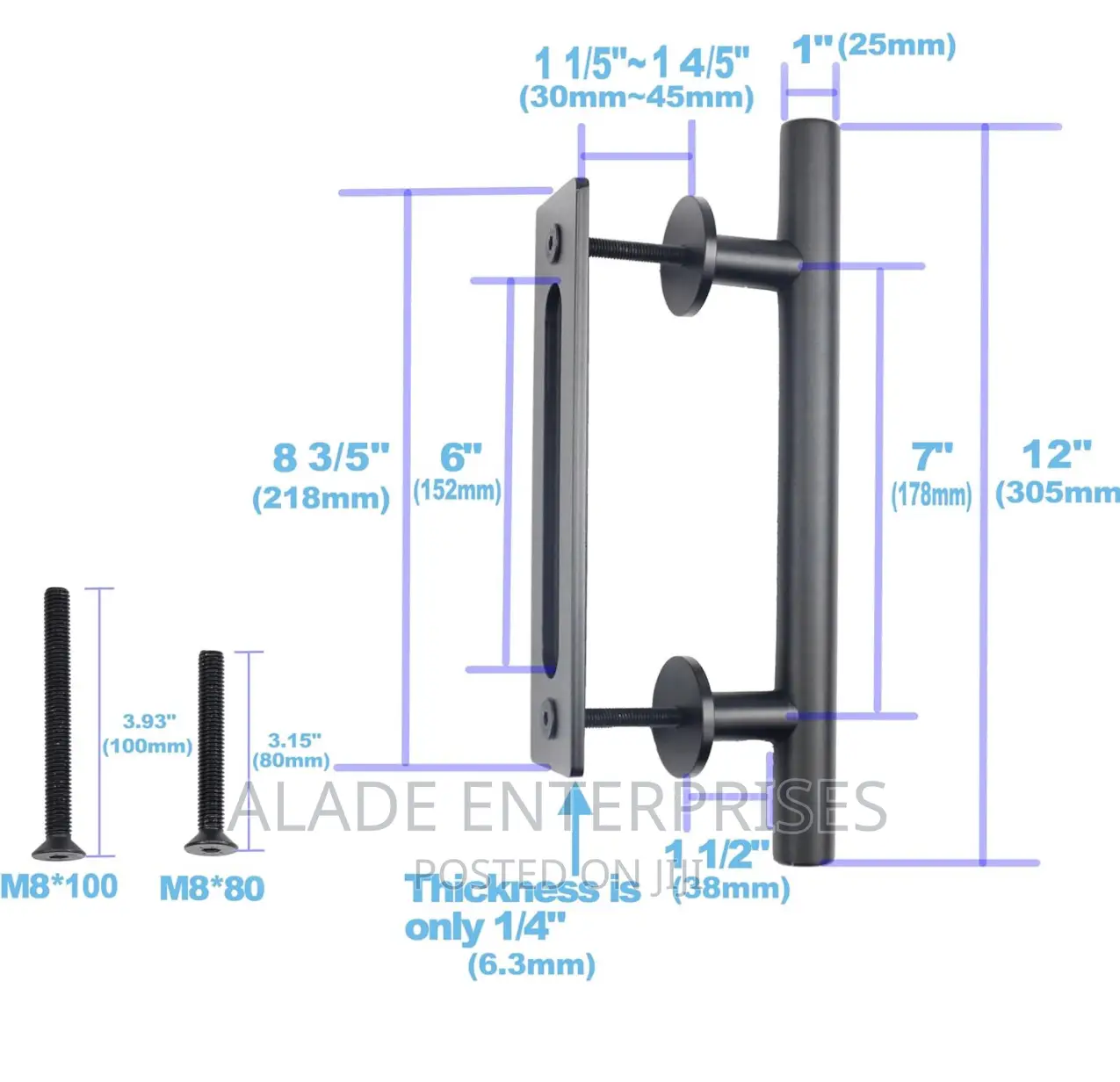 Heavy Duty Pull and Flush Wood Handle Set