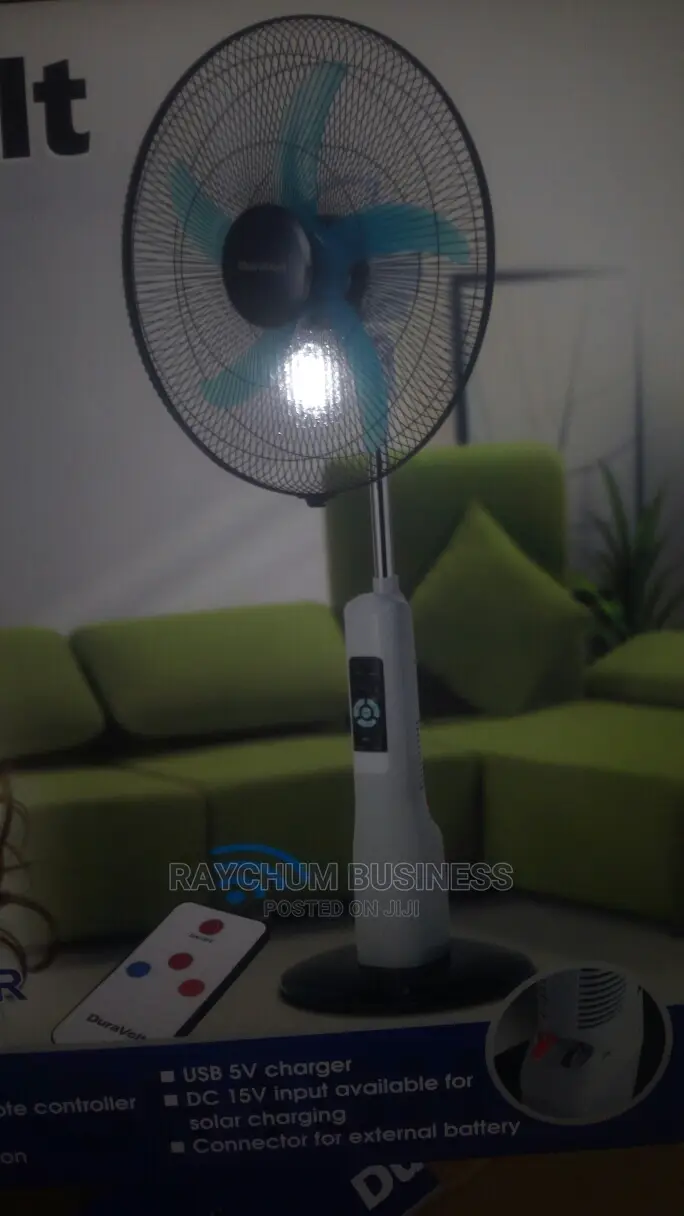 Duravolt 18rechageable Fan With Space for Additional Batery.