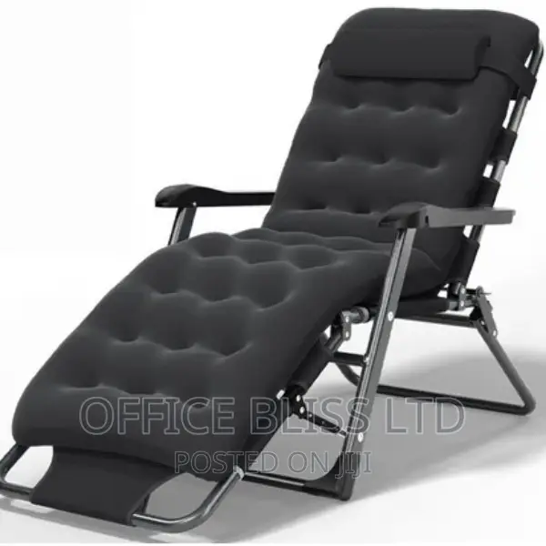 Outdoor Seating Relaxing Chair With Cushion - Black