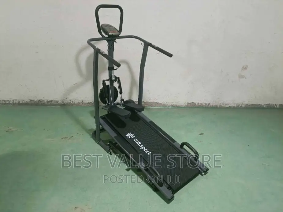 Solid Manual Treadmill With Push Up