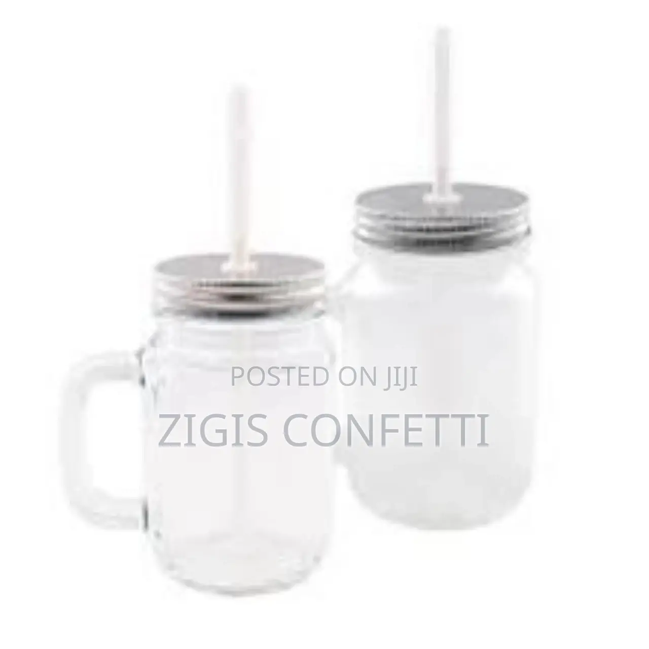Set of 4 Glass Smoothie Cups With 8 Straws - 450ml