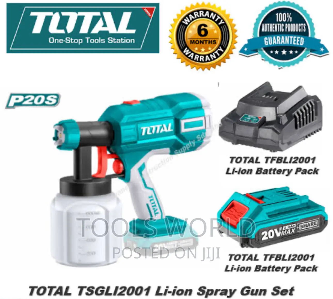 Total Lithium Ion Cordless Sprayer Spray Gun 20V 800ml