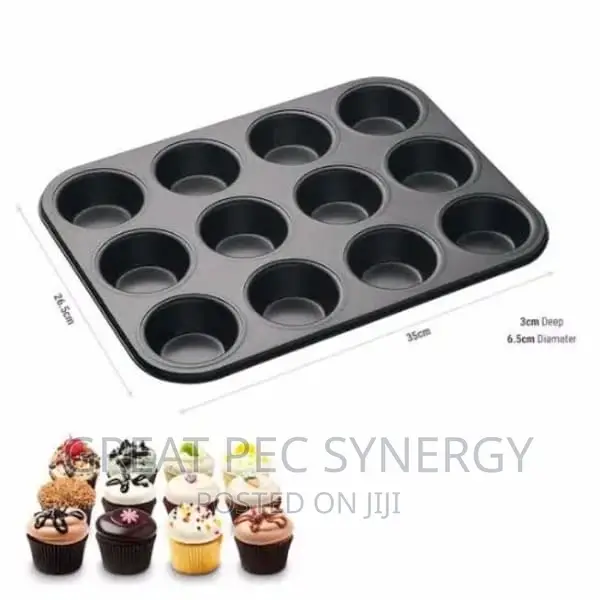 Non Stick Cupcake Baking Trays - 12 Cups