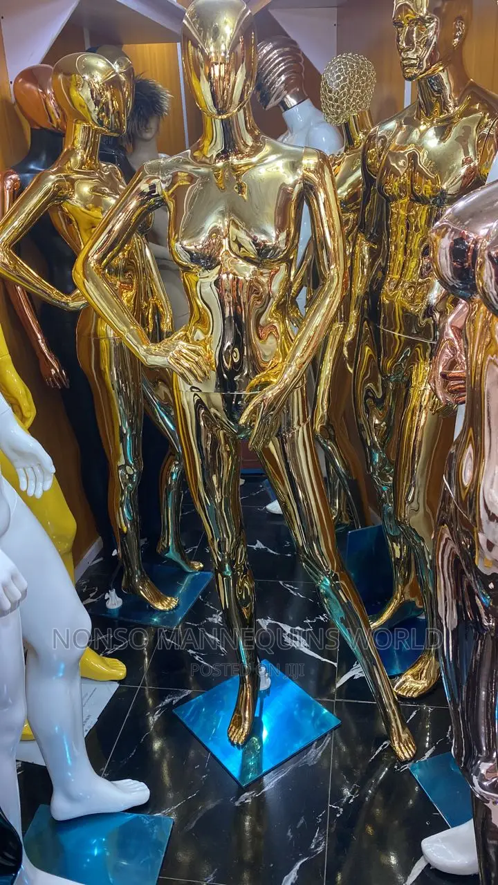 Size 8 Gold Chrome Female Mannequin Stand