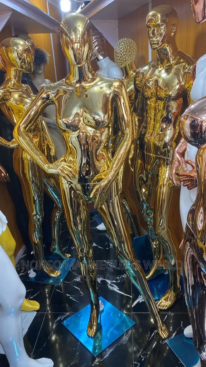 Size 8 Gold Chrome Female Mannequin Stand