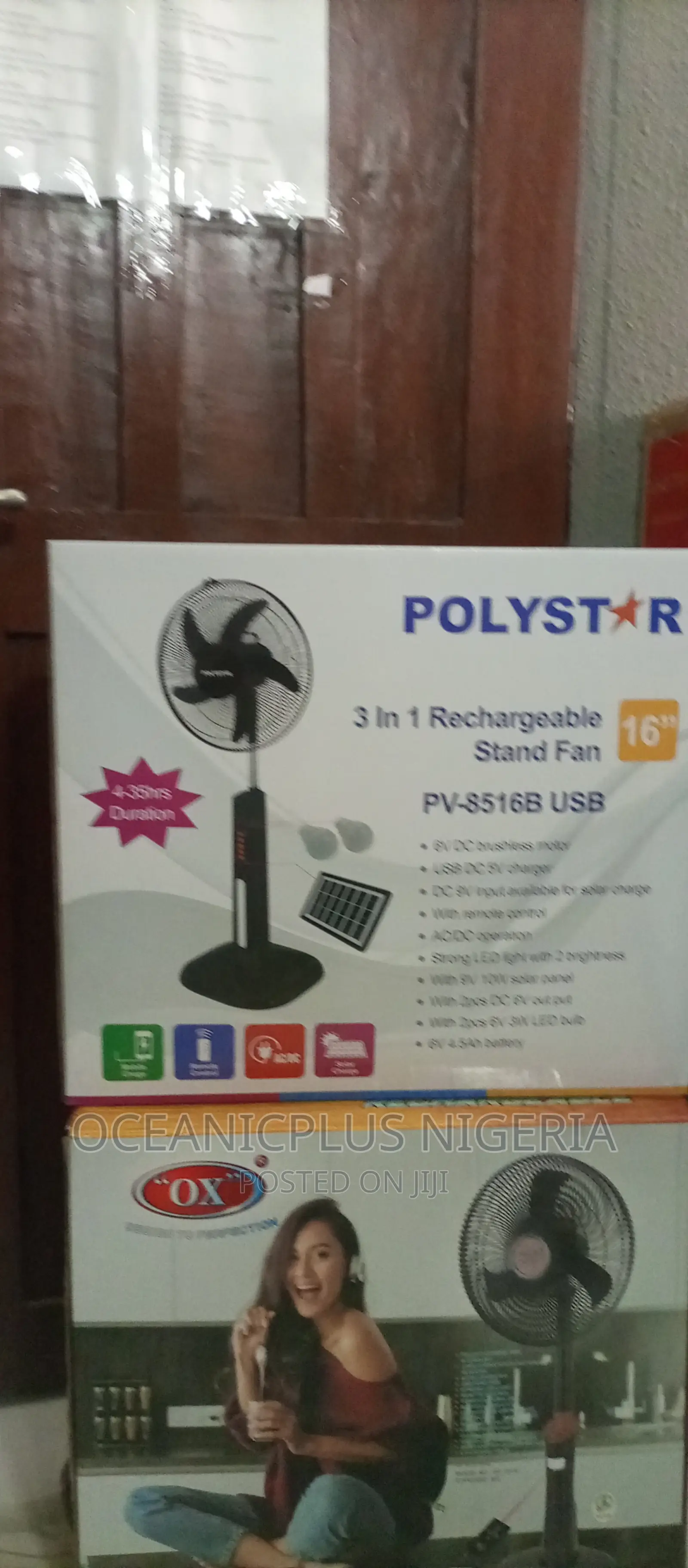 Polystar (Pv-8516b) Brand New 16""Rechargeable Fan