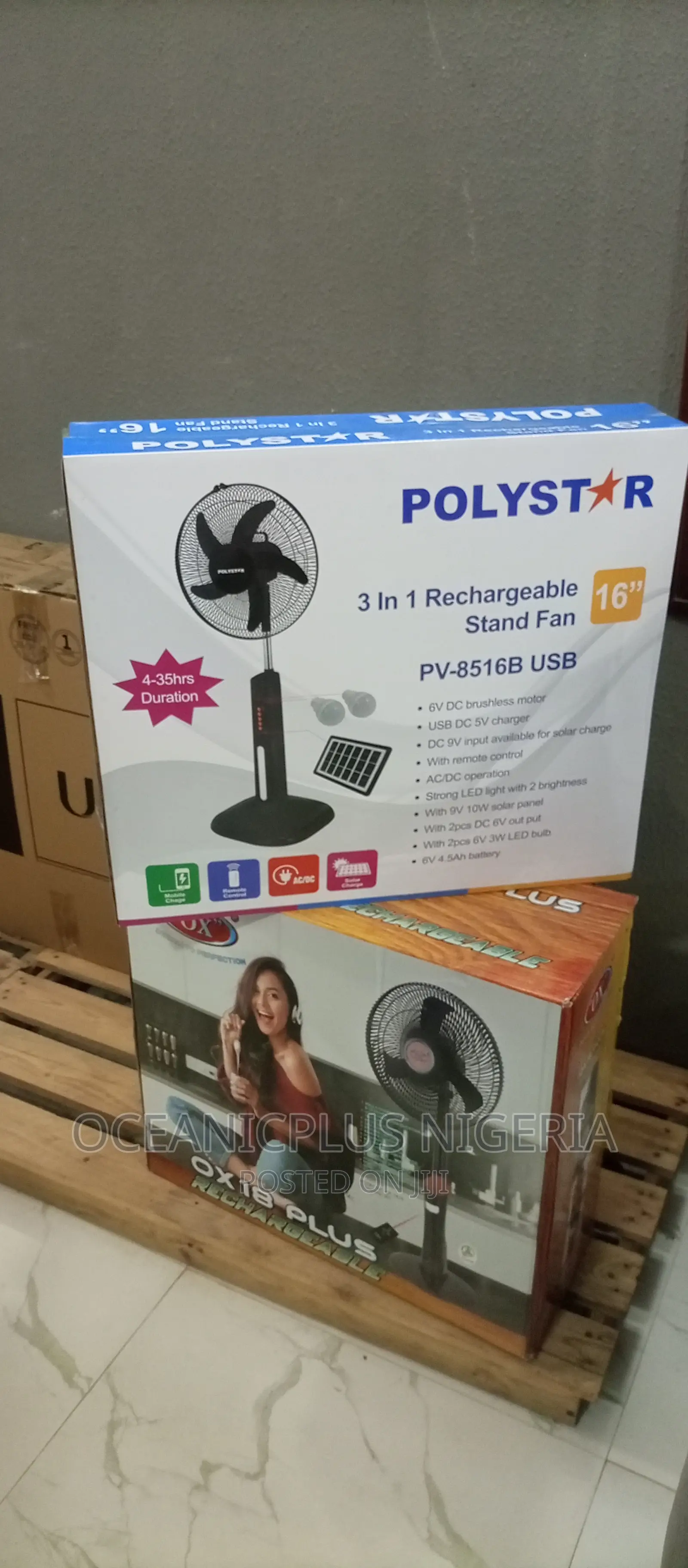 Polystar 16" Rechargeable Fan