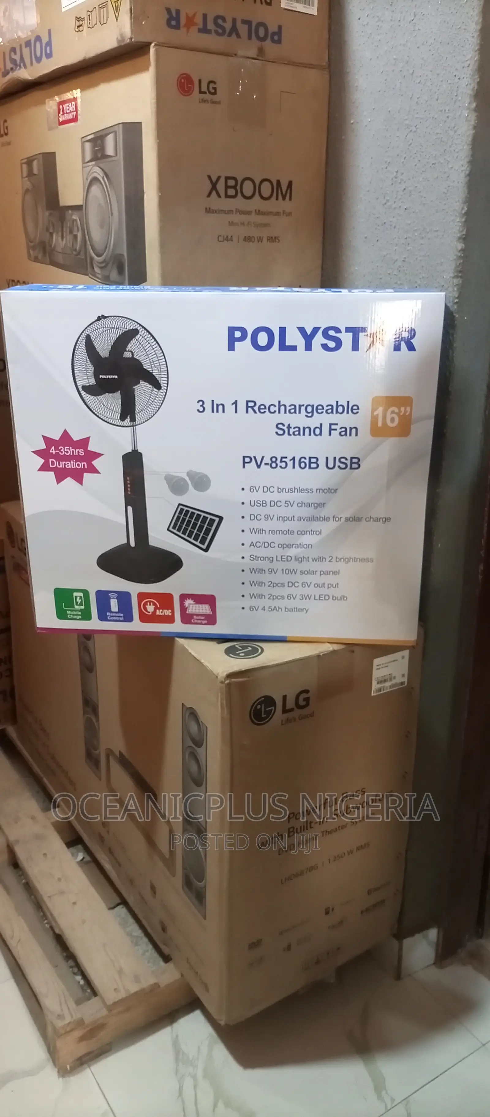 Quality Polystar Rechargeable Fan Pv-8516b