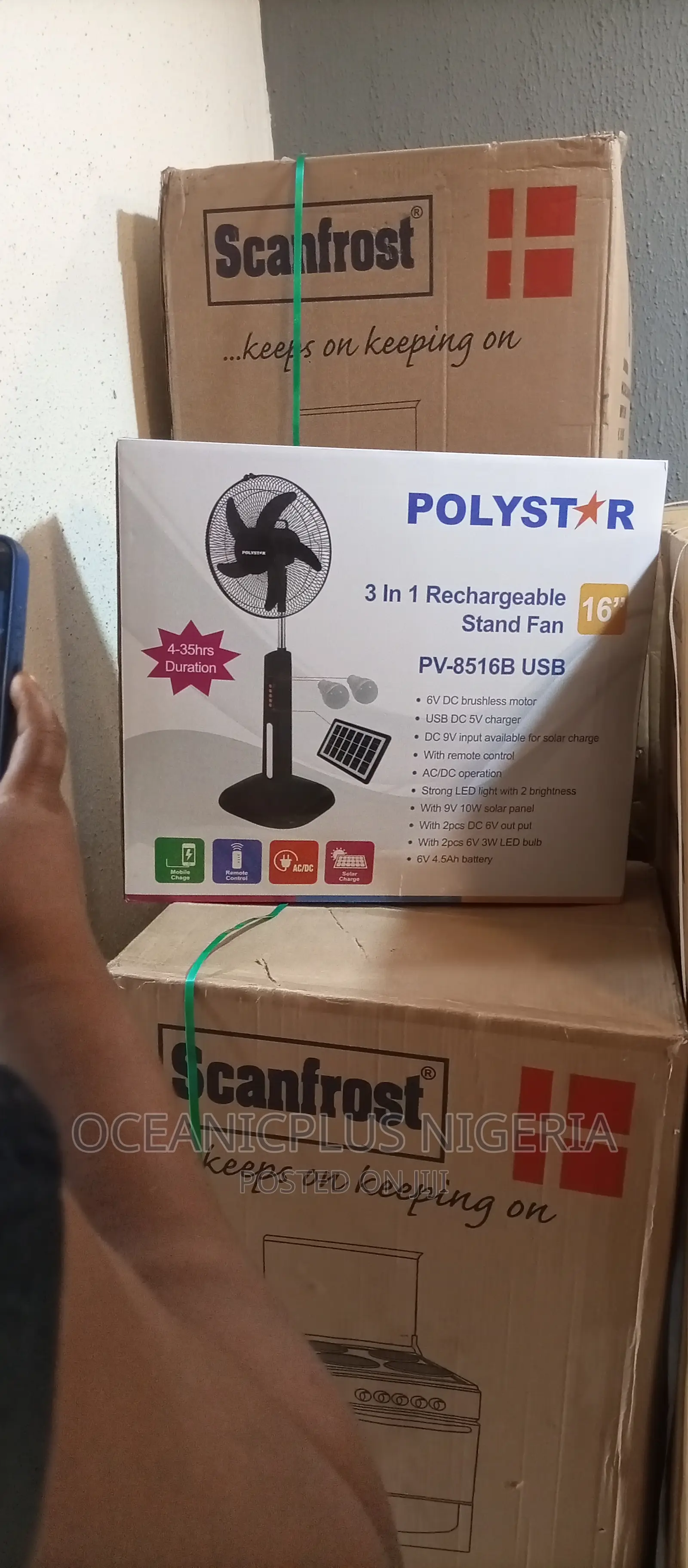 The 3 in 1 Polystar Rechargeable Fan 16 Inch