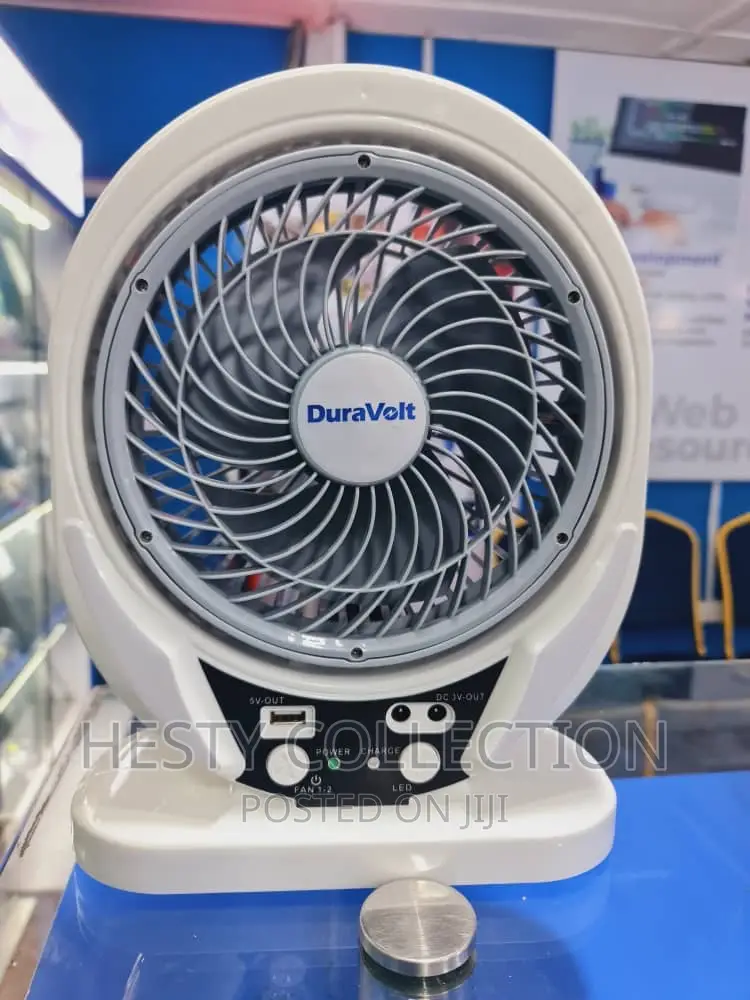 Rechargeable Duravolt 7 Inches Table Fan and Solar Bulbs