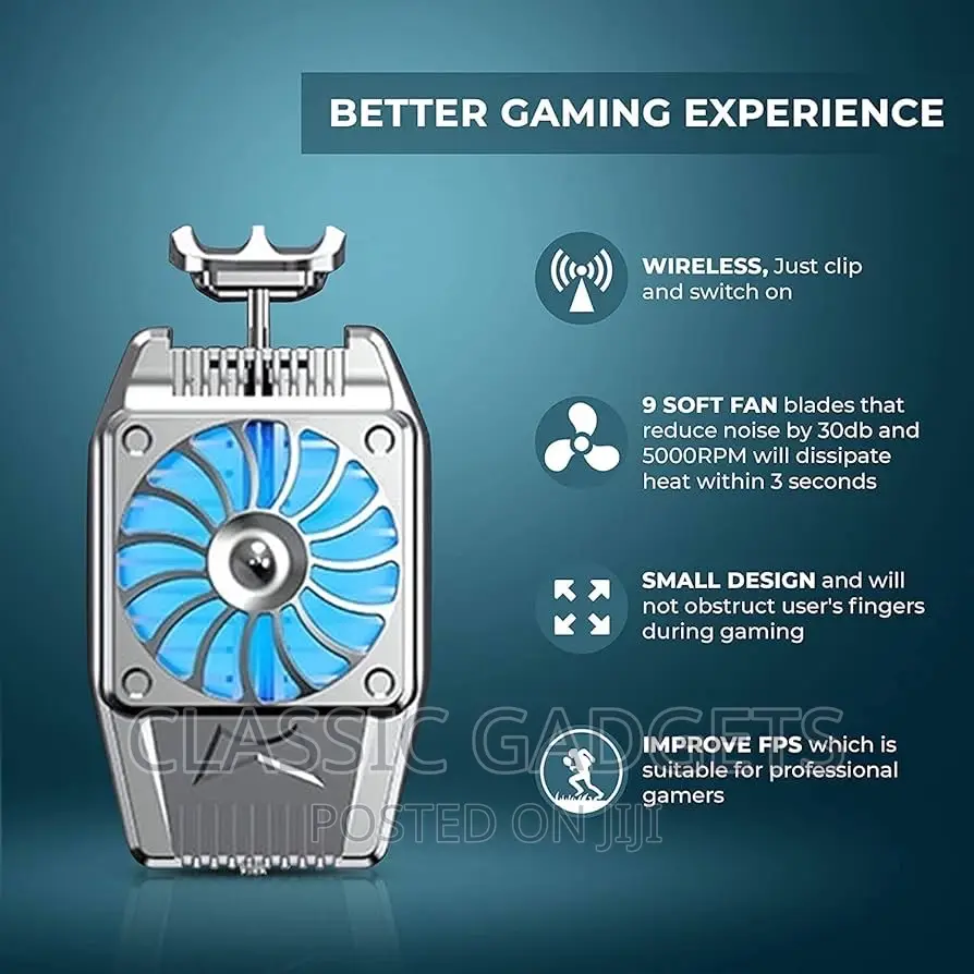 Rechargeable Cooling Fan Cell Phone Radiator for Games